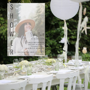 Invitation Fête des mariées minimaliste moderne de photo de m