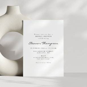 Invitation Fête des mariées minimaliste moderne en noir et bl