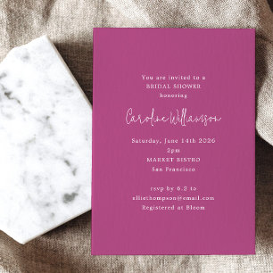 Invitation Fête des mariées minimaliste moderne orchidée mage