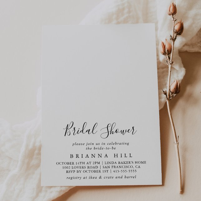 Invitation Fête des mariées minimaliste simple (Créateur téléchargé)