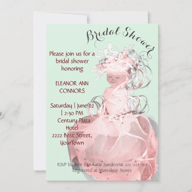 Invitation Fête des mariées modèle de la robe de mariée Abstr (Devant)