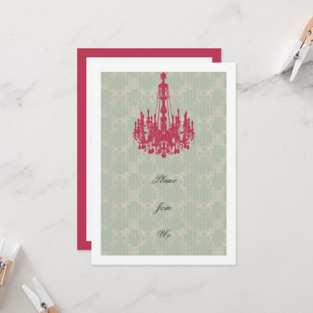 Invitation Fête des mariées Modèle déjeuner (Devant/Arrière en situation)