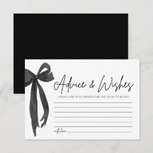 Invitation Fête des mariées moderne Black Bow Conseils & Wing
