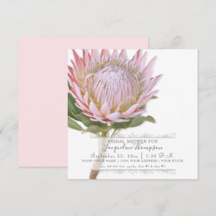 Invitation Fête des mariées Moderne élégant King Protea Flowe