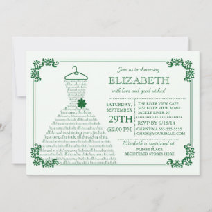 Invitation Fête des mariées moderne Emerald Green Mariage