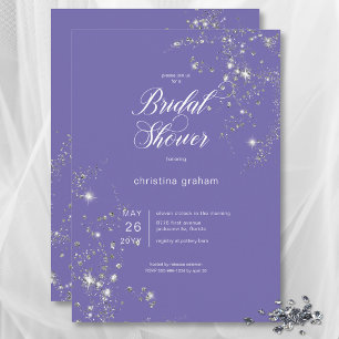 Invitation Fête des mariées moderne Lavender White Glam Diamo