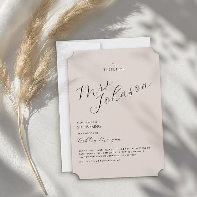 Invitation Fête des mariées moderne minimale | L'avenir Mme (Bridal Shower Card)