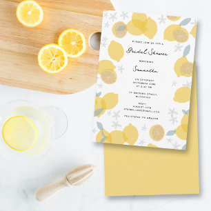Invitation Fête des mariées moderne Pastel Citrus Lemons