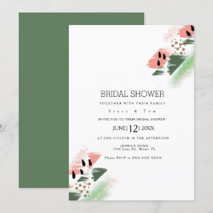 Invitation Fête des mariées moderne Watermelon Abstraite Arts