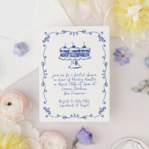 Invitation Fête des mariées moderne Whimsical Cupcake