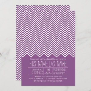 Invitation Fête des mariées Motif moderne et tendance Chevron