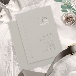 Invitation Fête des mariées neutre chic Pastel Grey ID1020