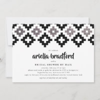 Fête des mariées noir blanc en argent Boho Aztec