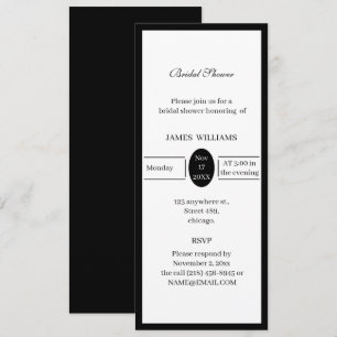 Invitation Fête des mariées Noir Et Blanc