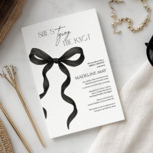 Invitation Fête des mariées noir et blanc   Modern