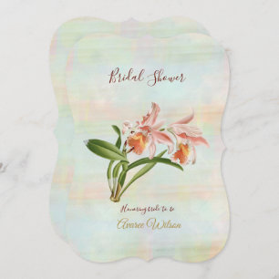 Invitation Fête des mariées orchidée de corail
