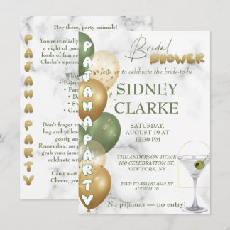 Invitation Fête des mariées. Pajama