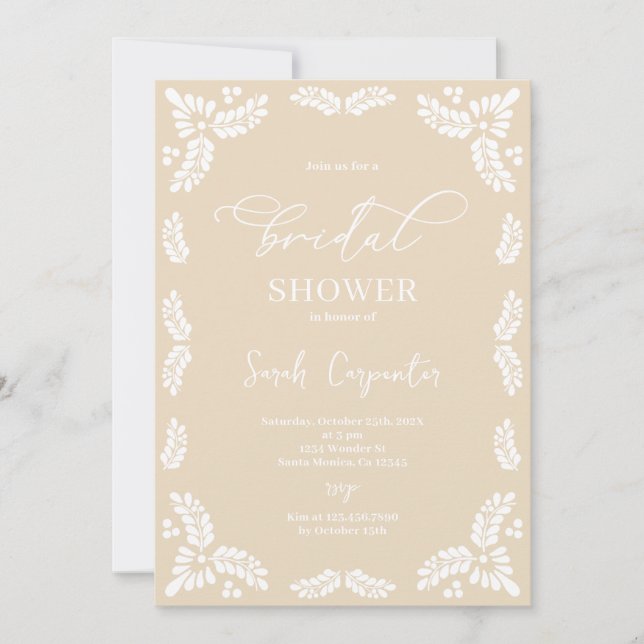 Invitation Fête des mariées Papel Picado (Devant)