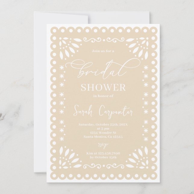 Invitation Fête des mariées Papel Picado (Devant)