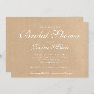 Invitation Fête des mariées papier Recyclé Kraft