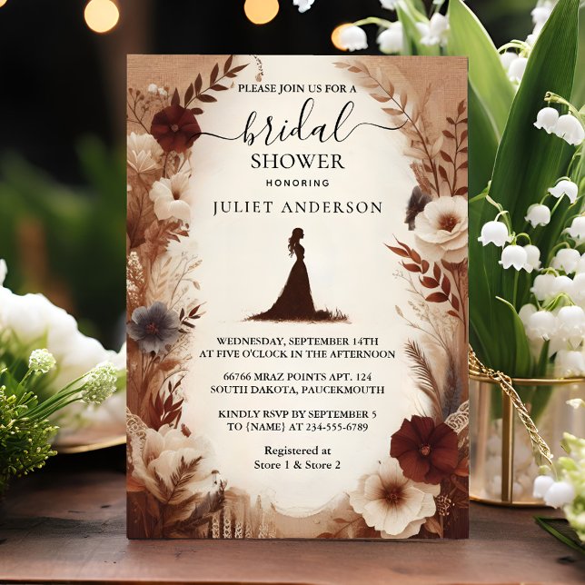 Invitation Fête des mariées papier Recyclé New Fall Wood Pape (Créateur téléchargé)