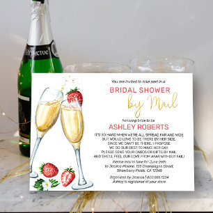 Invitation Fête des mariées par la poste - Fraises Champagne