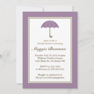 Invitation Fête des mariées parapluie violet Lilac