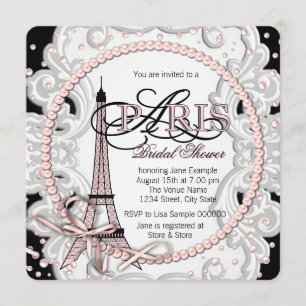 Invitation Fête des mariées Paris rose