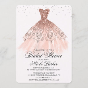 Invitation Fête des mariées Parties scintillant robe Diamond 