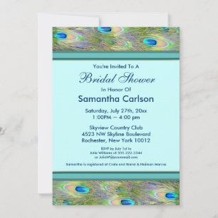 Invitation Fête des mariées Peacock Bleu turquoise