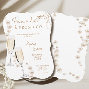 Invitation Fête des mariées Pearls and Prosecco