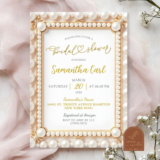 Invitation Fête des mariées perle (Créateur téléchargé)