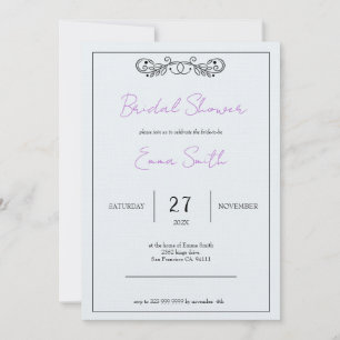 Invitation Fête des mariées personnalisable "Novembre Eleganc