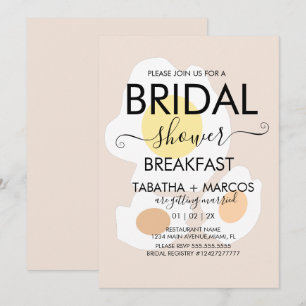Invitation Fête des mariées Petit Déjeuner Oeuf Brunch Invita