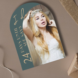 Invitation Fête des mariées photo en arche moderne en épinett