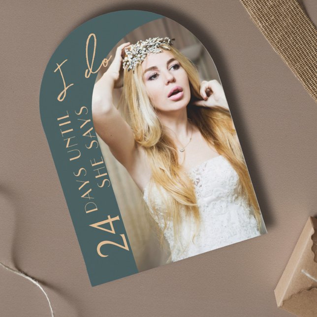 Invitation Fête des mariées photo en arche moderne en épinett (Créateur téléchargé)