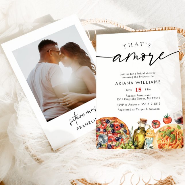 Invitation Fête des mariées photo italienne aquarelle (Créateur téléchargé)