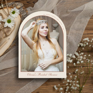 Invitation Fête des mariées photo minimaliste en terre cuite