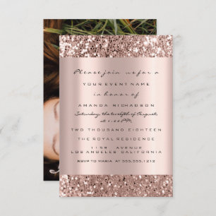 Invitation Fête des mariées photo Rose Gold Drives Graduation