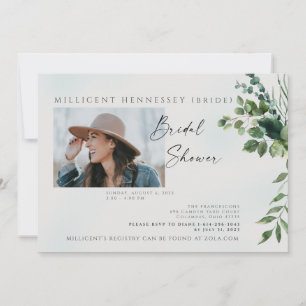 Invitation Fête des mariées photo simple Foliage III Invitati