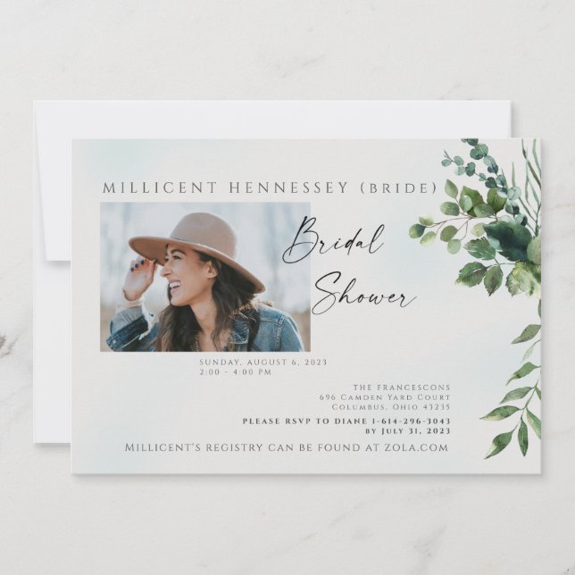 Invitation Fête des mariées photo simple Foliage III Invitati (Devant)