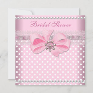 Invitation Fête des mariées Pink Spot Pearl Mariage