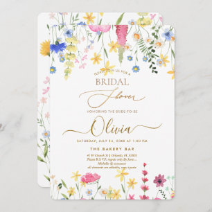 Invitation Fête des mariées PixDezines H2 Delicate Wild Flowe