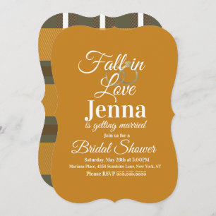 Invitation Fête des mariées Plaid pour les rayures d'automne