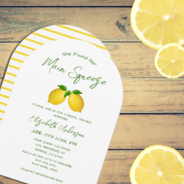 Invitation Fête des mariées principale de citron de taille (Créateur téléchargé)