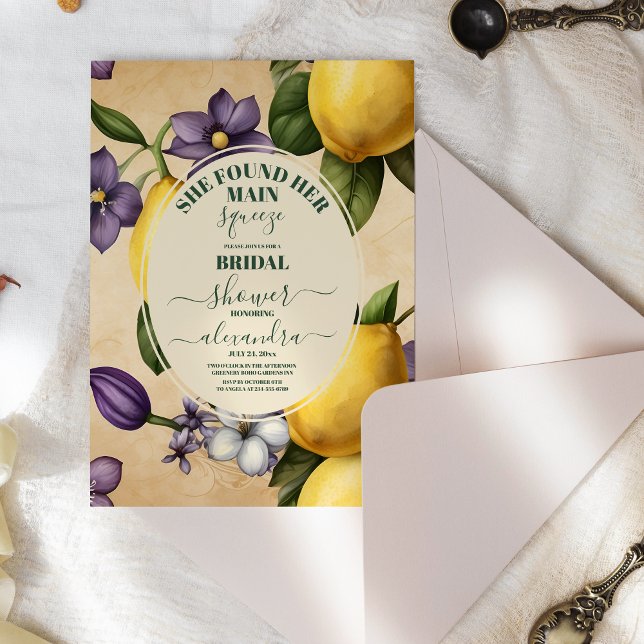 Invitation Fête des mariées principale de citron de taille (Créateur téléchargé)