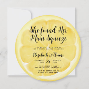 Invitation Fête des mariées principale de citron de taille