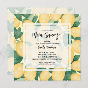 Invitation Fête des mariées principale de citrons de taille