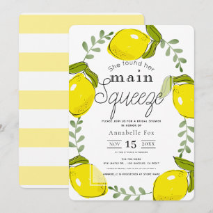 Invitation Fête des mariées principale de couronnes de citron