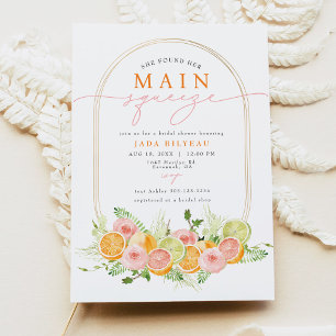Invitation Fête des mariées principale de Squeeze aux agrumes